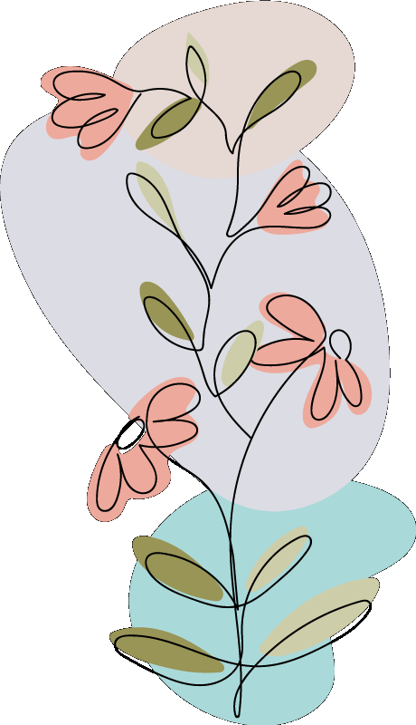 Vinilo flores Margarita flores y rosas diseño minimalista - TenVinilo