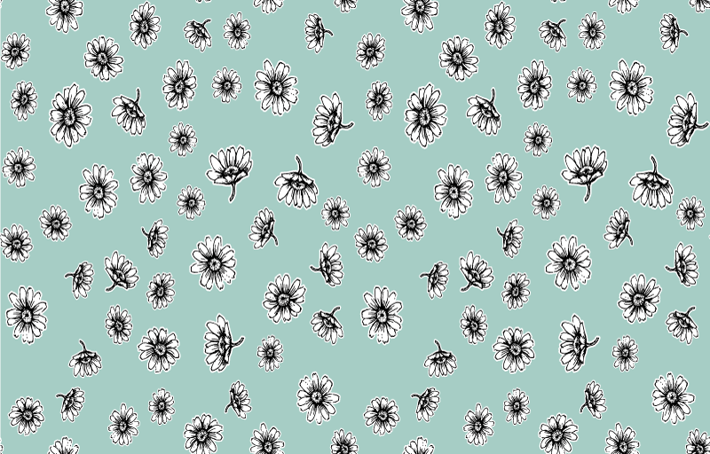 χαριτωμένο μοτίβο με λευκό δέρμα χαμομήλι laptop - TenStickers