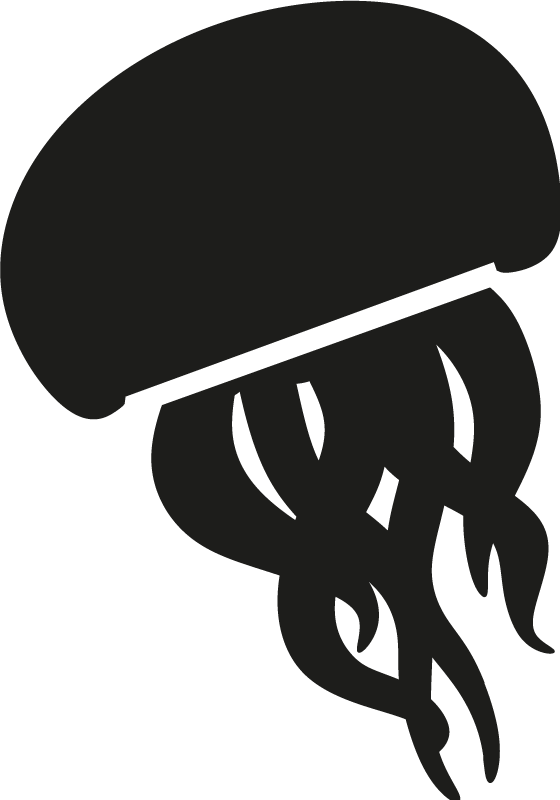 Amazing monocolor jellyfish design laptop skins - TenStickers