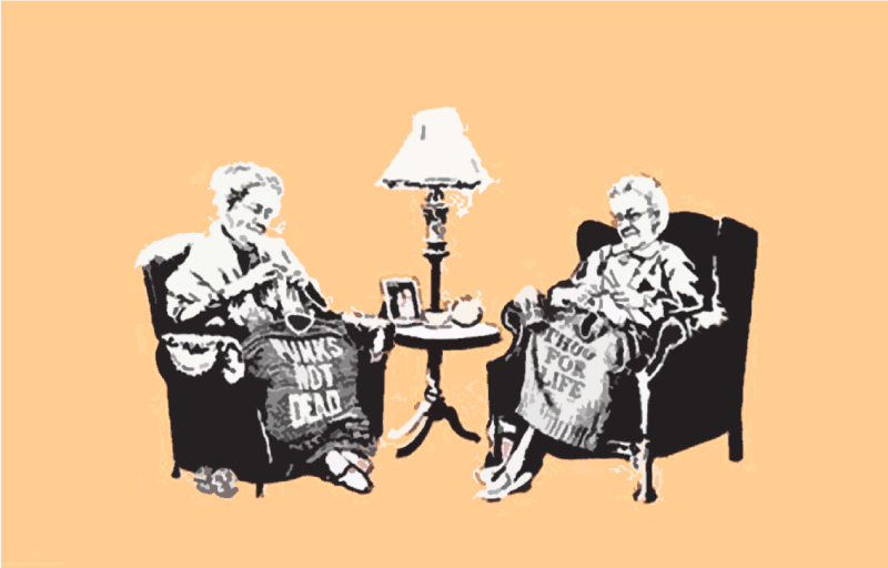 Autocolante para PC produtode vovós bansky - TenStickers