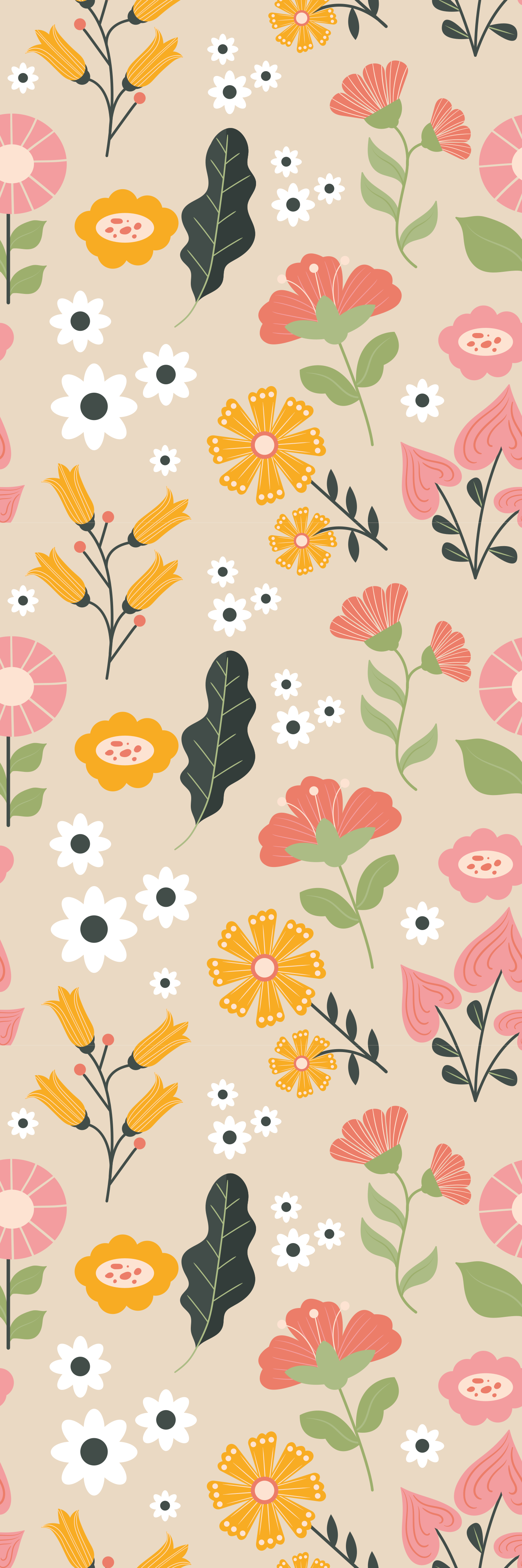 Sticker frigo jolies fleurs champêtres - TenStickers