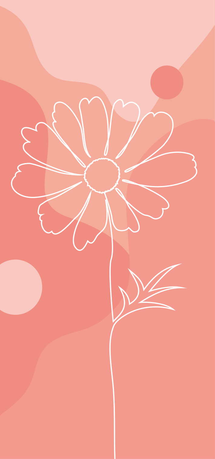Minimalist pink of tall flower fridge sticker - TenStickers