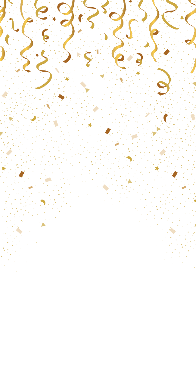 Falling golden confetti fridge sticker - TenStickers
