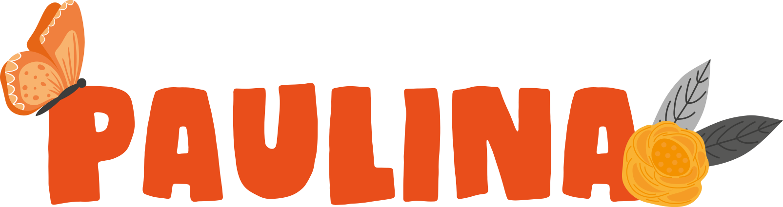 Narancssárga egyedi név virágfal matricával - TenStickers