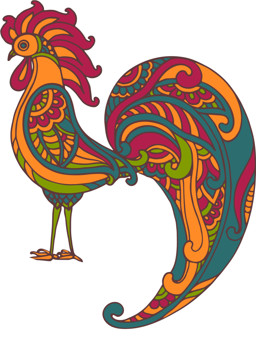 Autocolantes decorativos de pássaros e aves Galo étnico - TenStickers