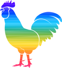 Classic rainbow rooster bird wall sticker - TenStickers