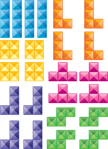 middelen inkt letterlijk Sticker blokken tetris - TenStickers