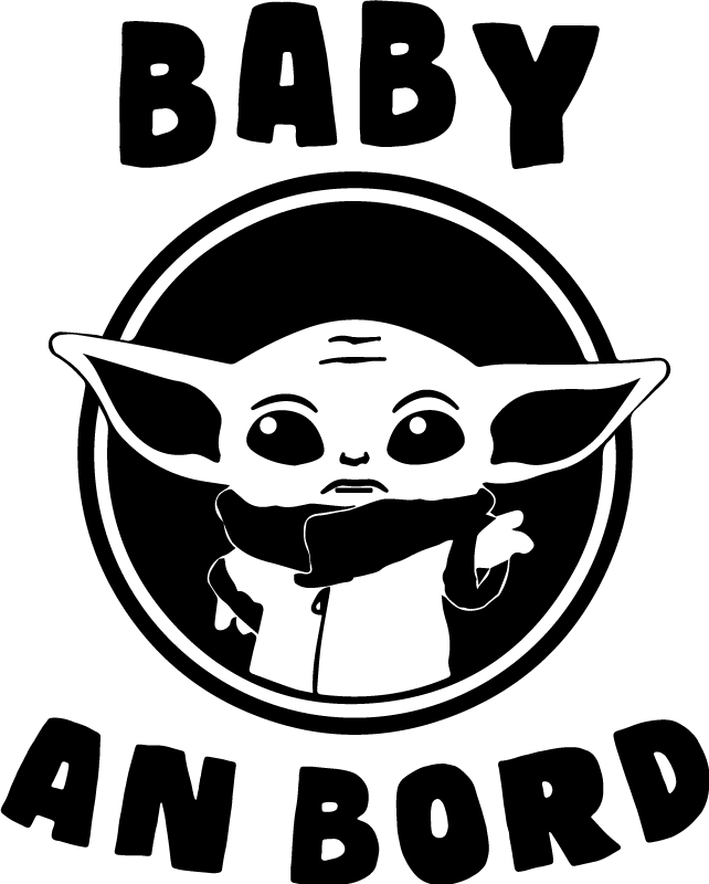 Baby on Board Aufkleber Süß yoda - TenStickers