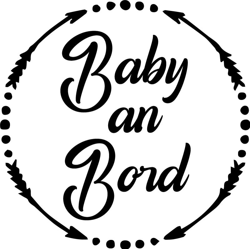 Baby on Board Aufkleber Kreis mit Pfeilen - TenStickers