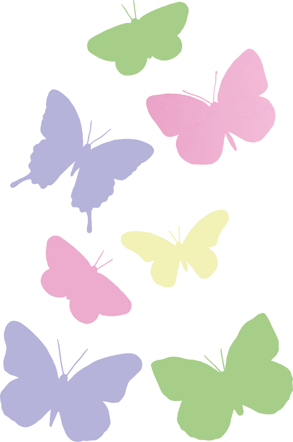 Vinilo de mariposa Mariposas lindas de colores pastel - TenVinilo