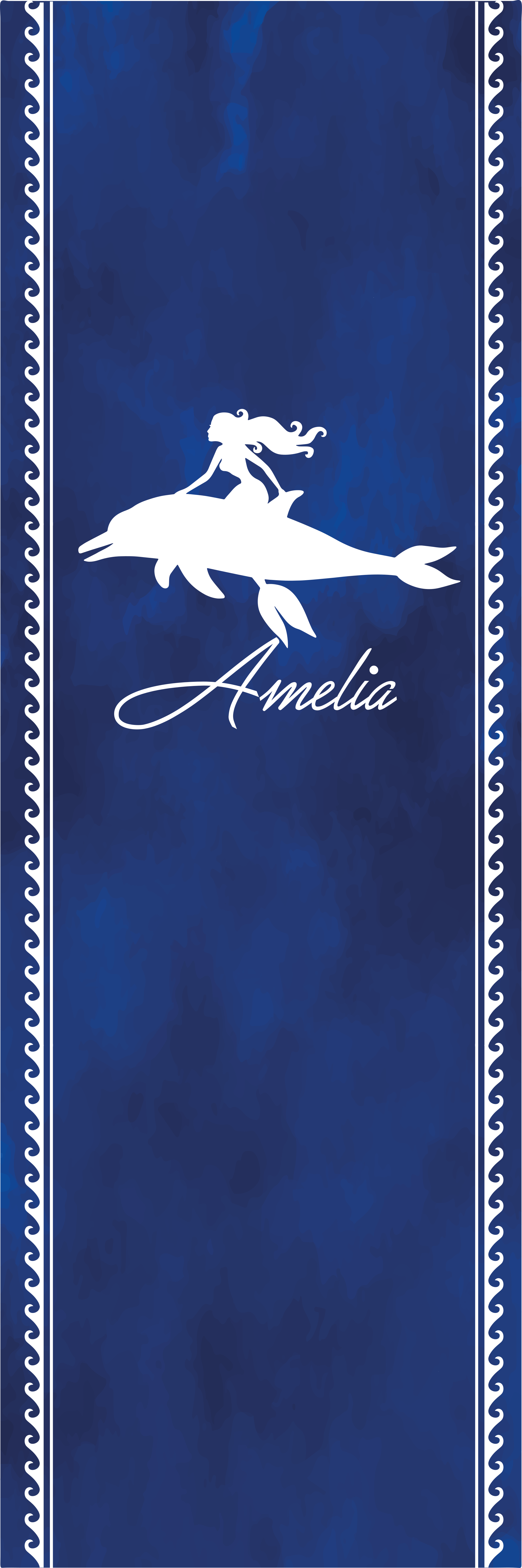 Monocolor mermaid with dolphin door sticker - TenStickers