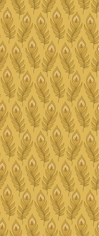 Blue floral turkey  door sticker - TenStickers