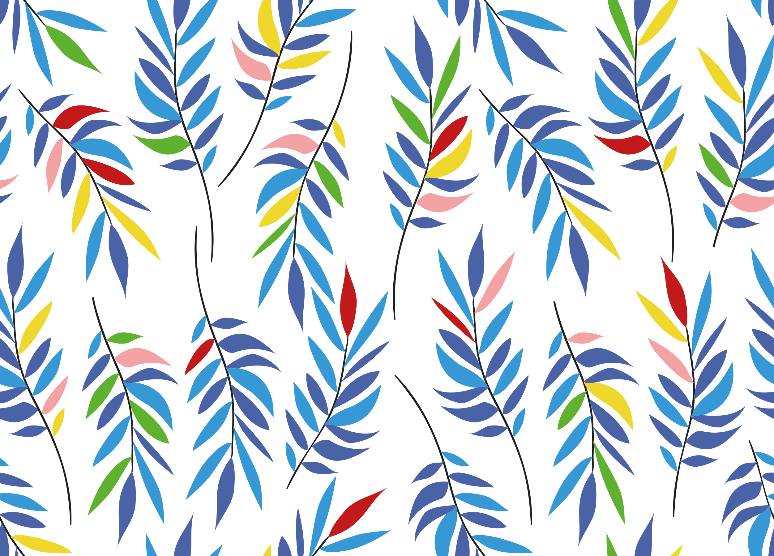 Vinilo para mueble Mosaico multicolor de pequeñas hojas - TenVinilo