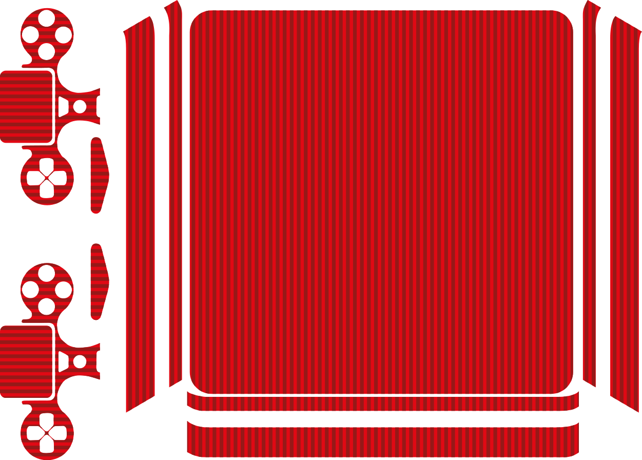 červená farba s nálepkou pruhy ps4 - Tenstickers