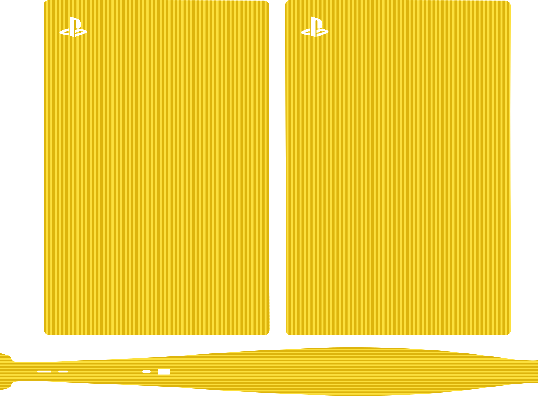 Yellow colour with stripes Playstation 5 stickers TenStickers