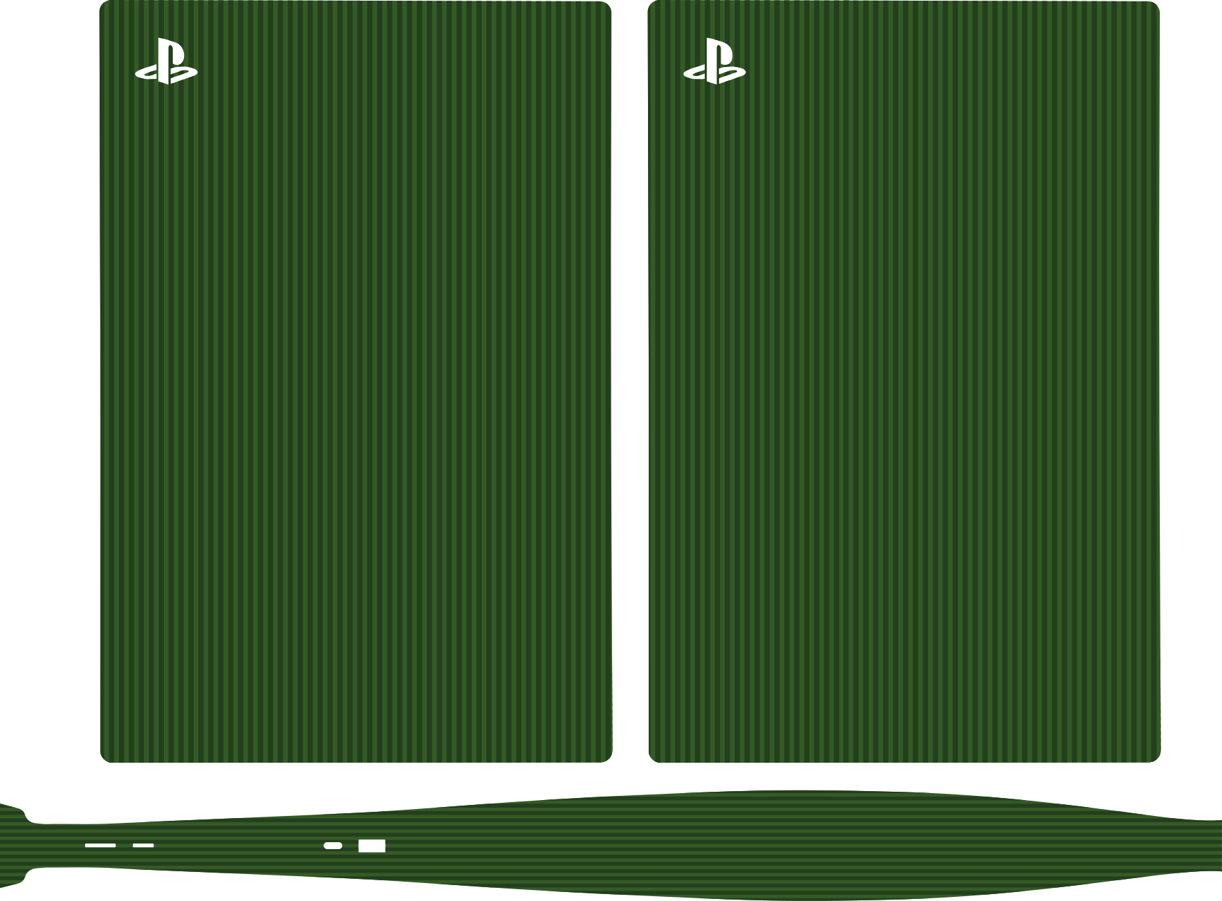 Dark green colour with stripes PS5 decal - TenStickers