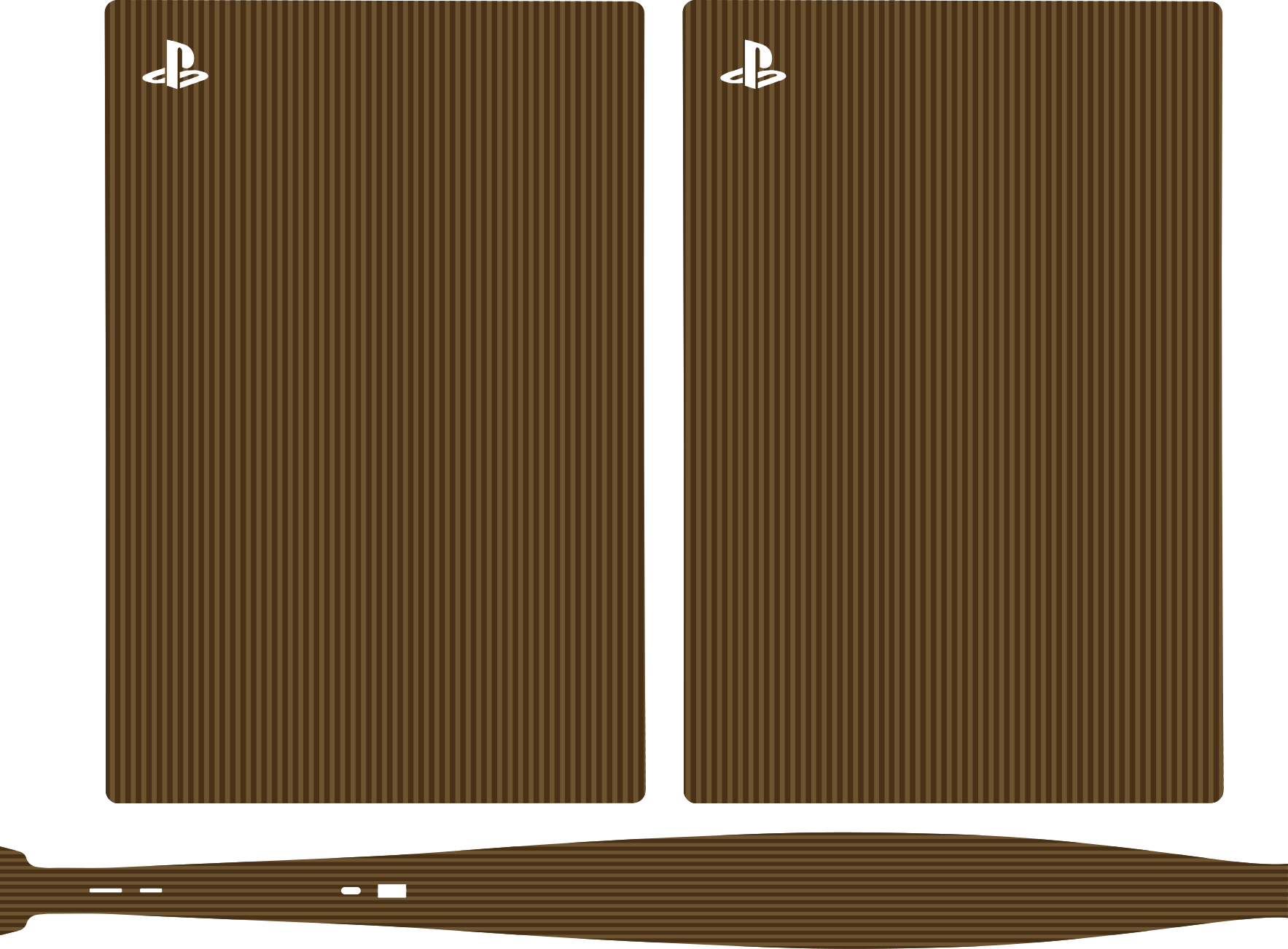 çizgili kahverengi renk ps5 çıkartması - TenStickers