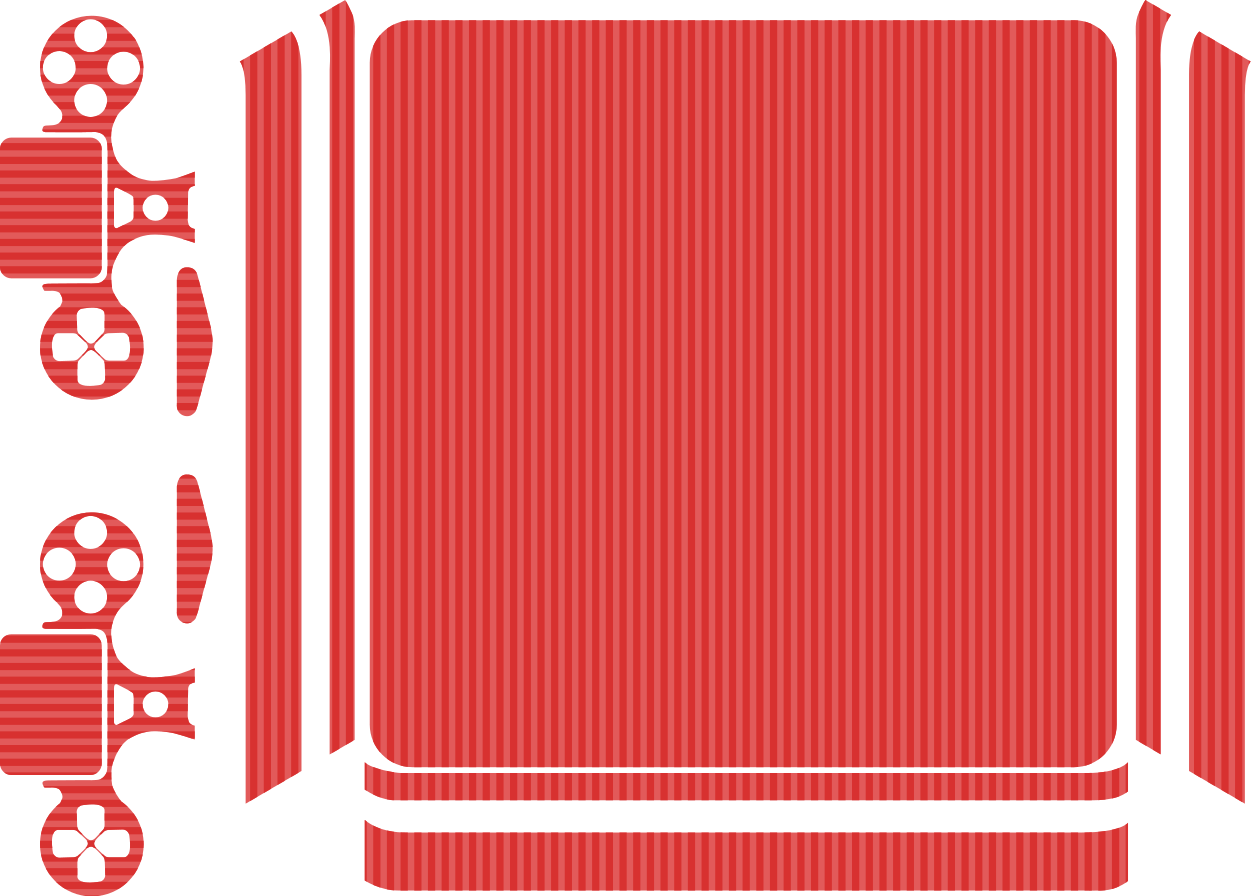 Dark pink colour with stripes PS4 sticker - TenStickers