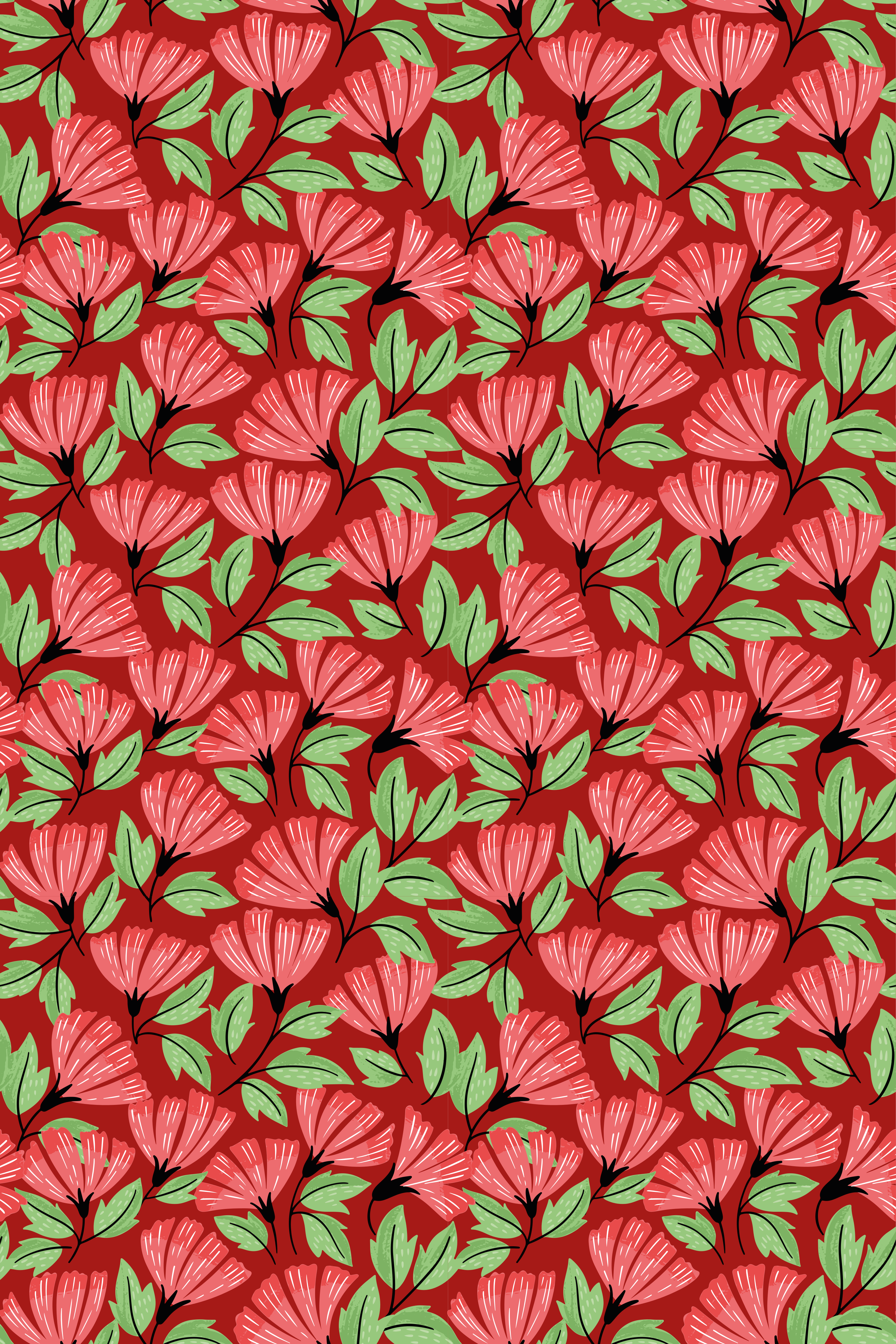 Vintage red pattern furniture sticker - TenStickers