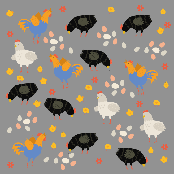 κοτόπουλα στο στυλό μοτίβο έπιπλα decal - TenStickers