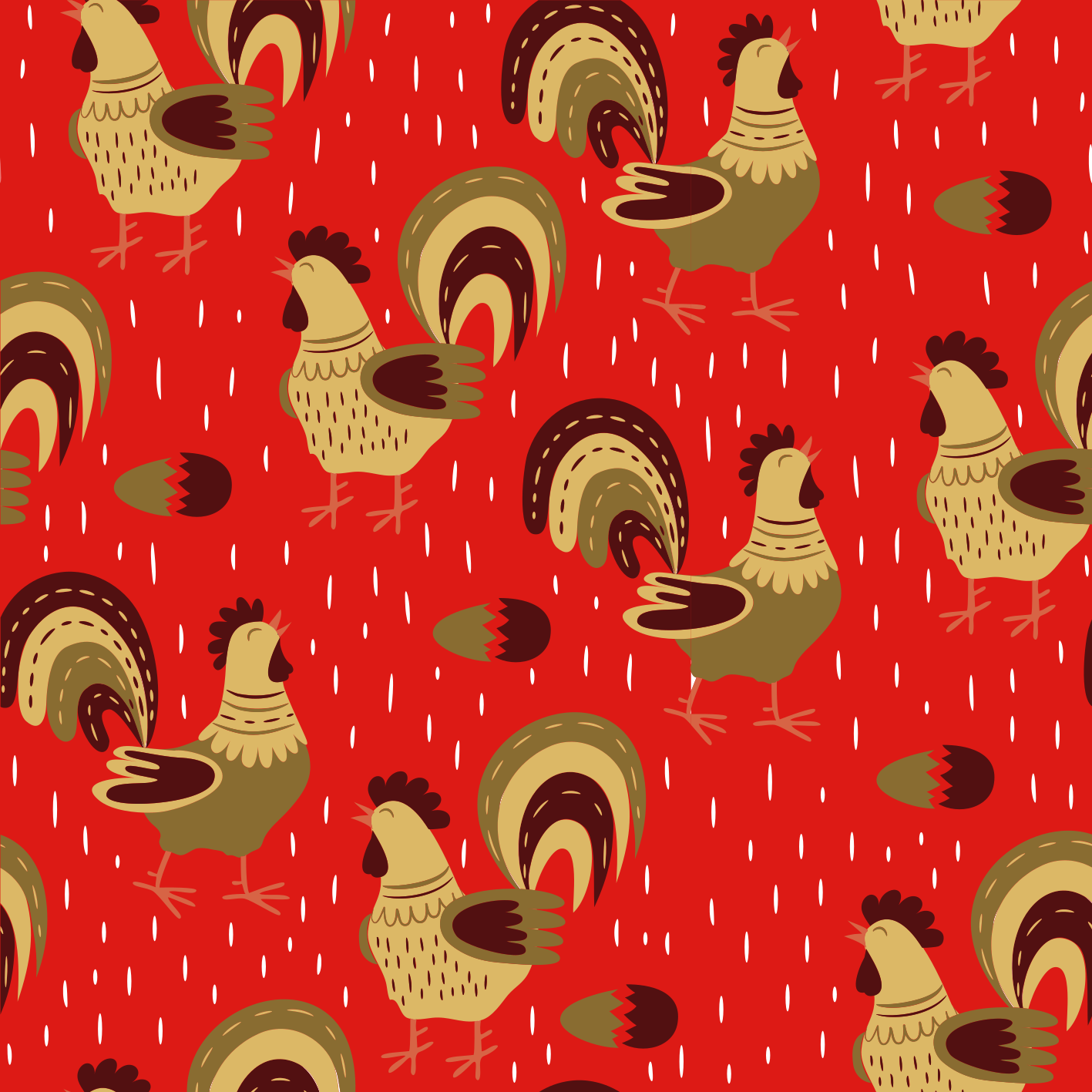 Chinese rooster pattern furniture decal - TenStickers