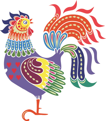 full color rooster farm animal sticker - TenStickers