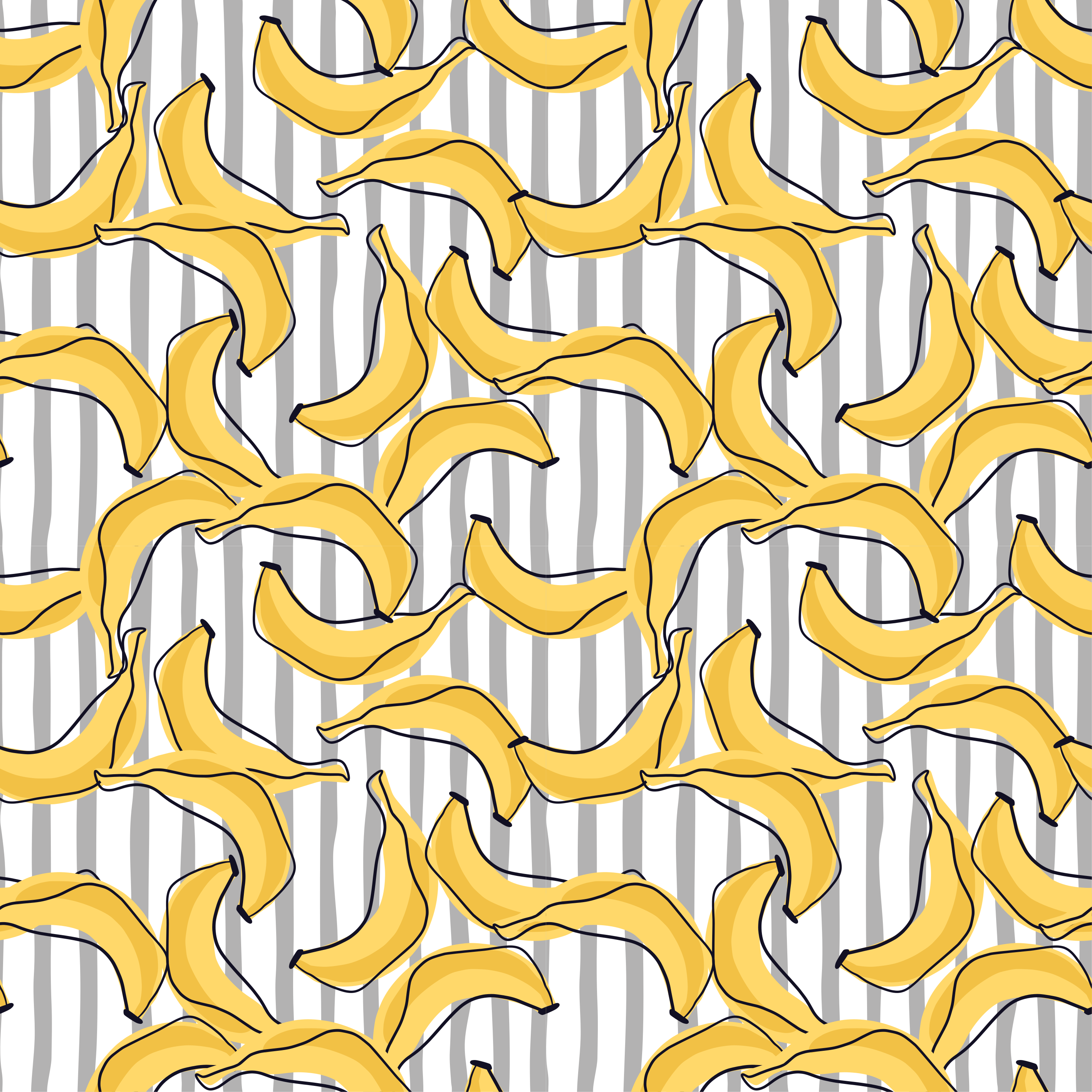 μοτίβο μπανάνας σε στιλ έπιπλα στυλ doodle - TenStickers