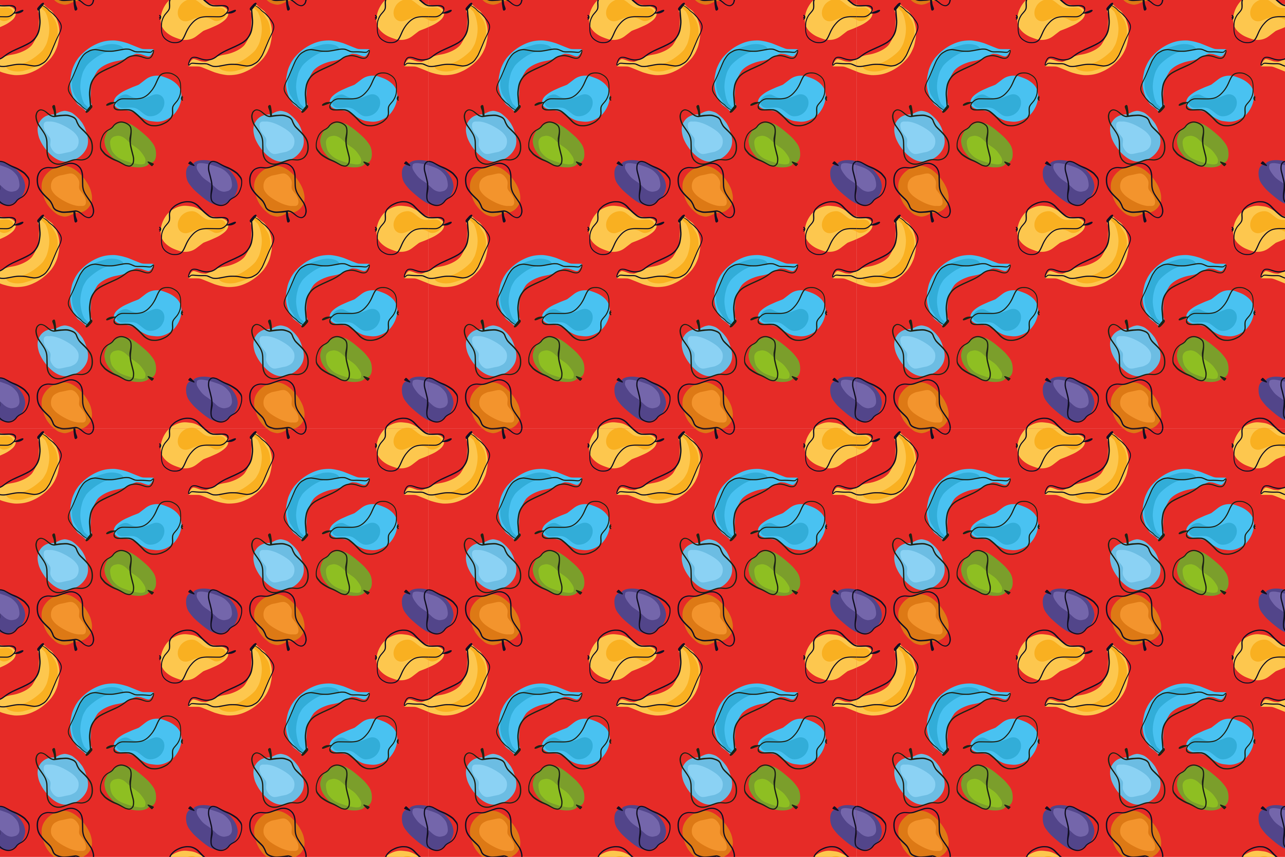 Colorful doodle fruit  furniture vinyl sticker - TenStickers