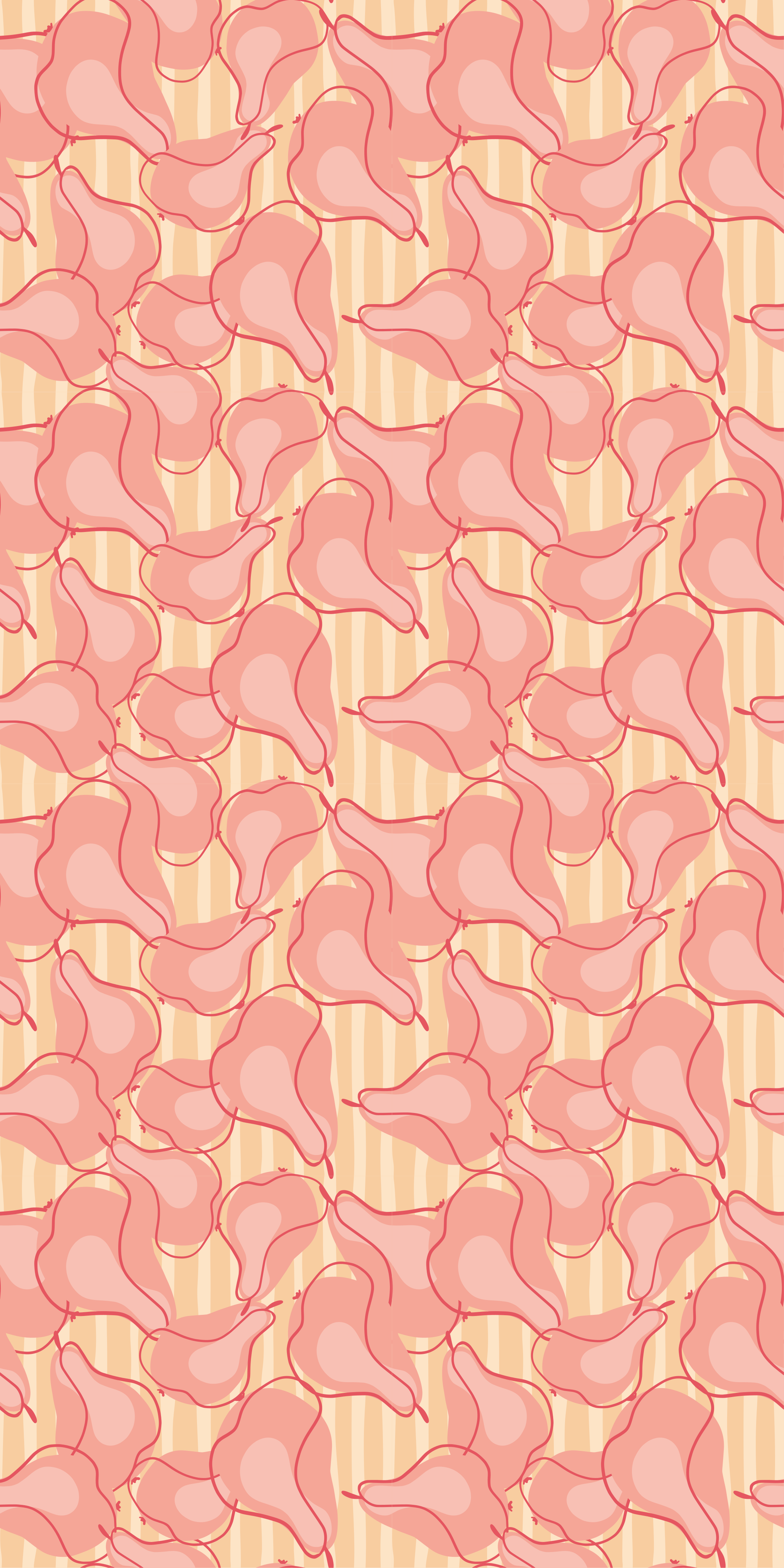 Vinilo para nevera Patrón creativo peras rosas - TenVinilo