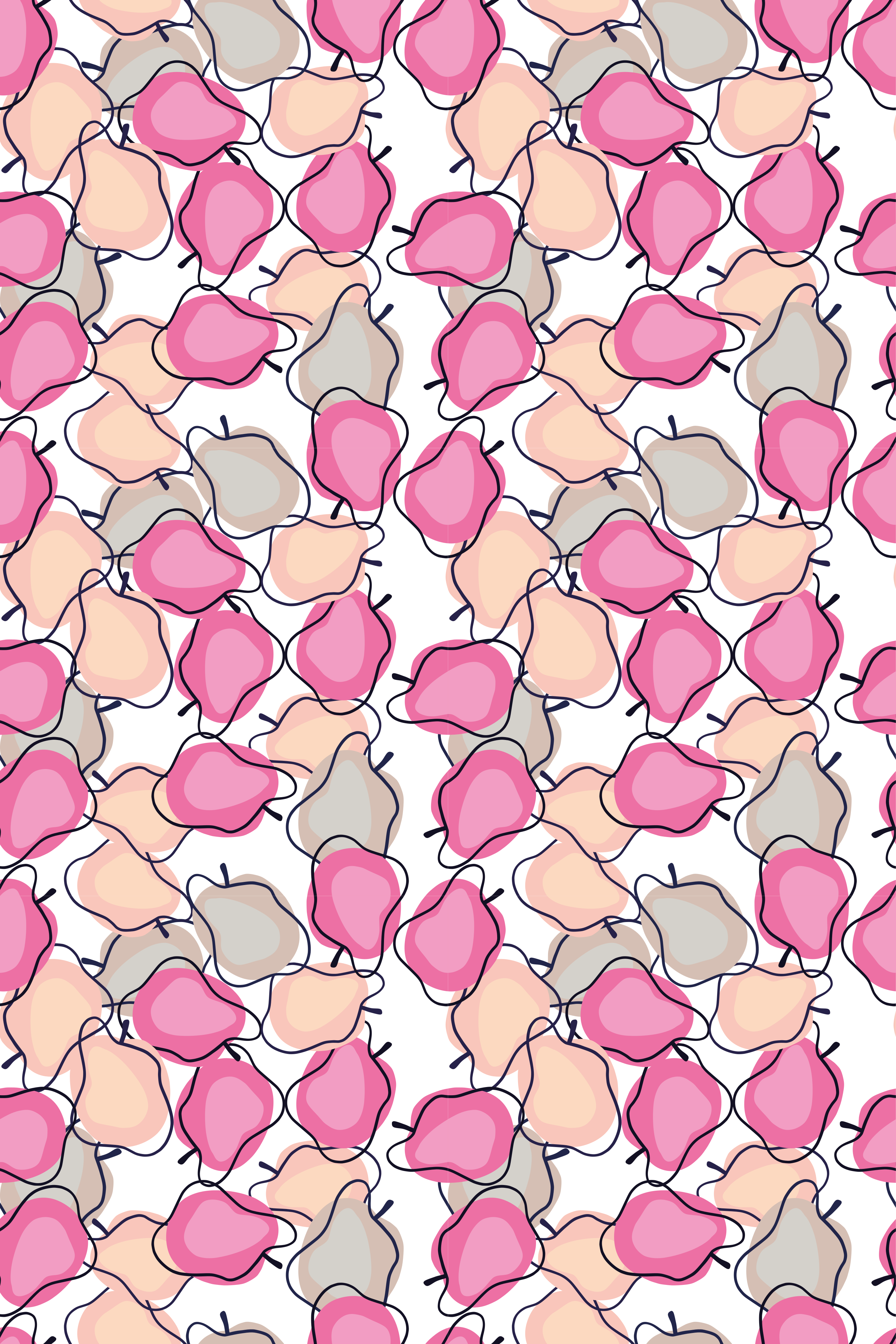 Vinilo para nevera Patrón con frutas rosadas - TenVinilo