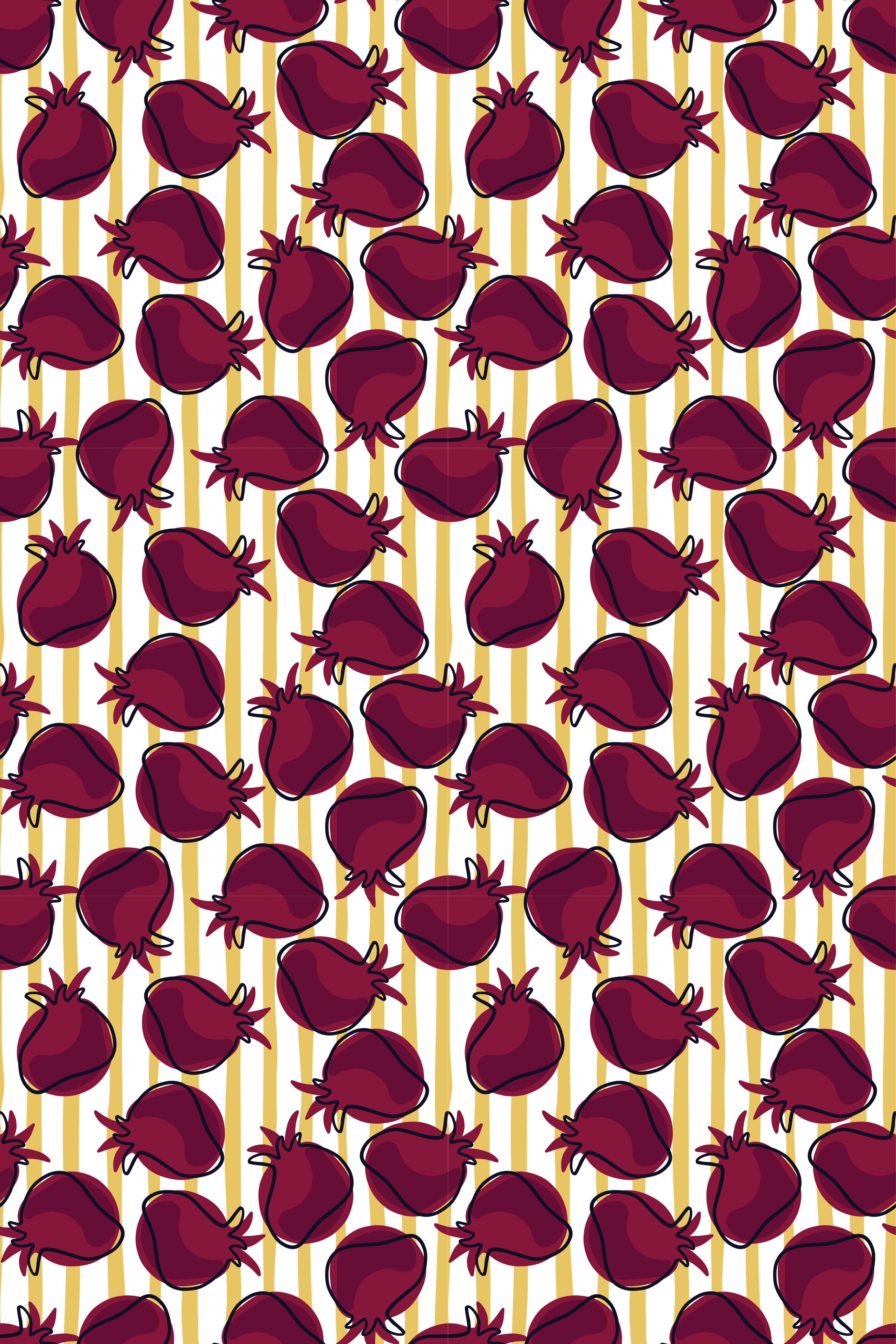 Random pattern pomegranate  furniture sticker - TenStickers