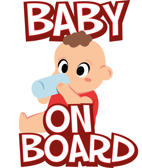 Charming Baby Sipping Baby on board sticker - TenStickers