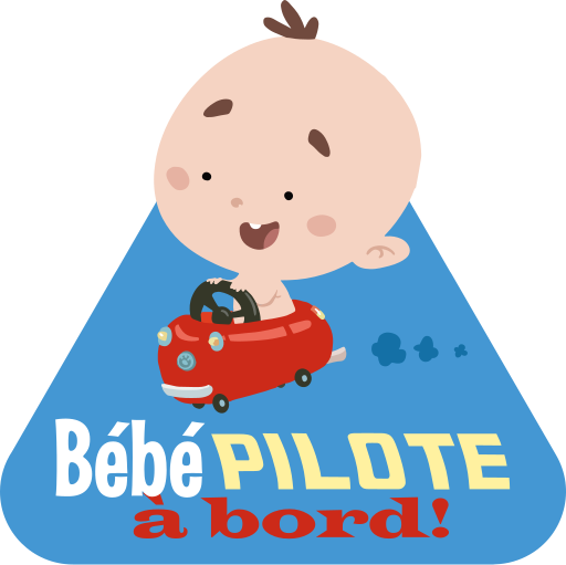 Sticker Bébé à Bord Bébé drôle conduisant un véhicule - TenStickers