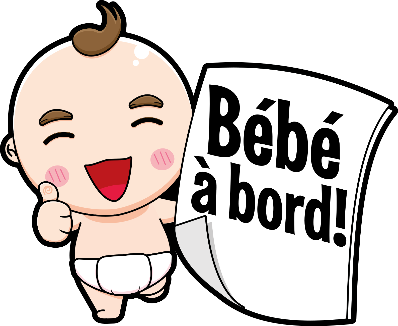 Sticker Bébé à Bord Bébé tenant une ardoise - TenStickers