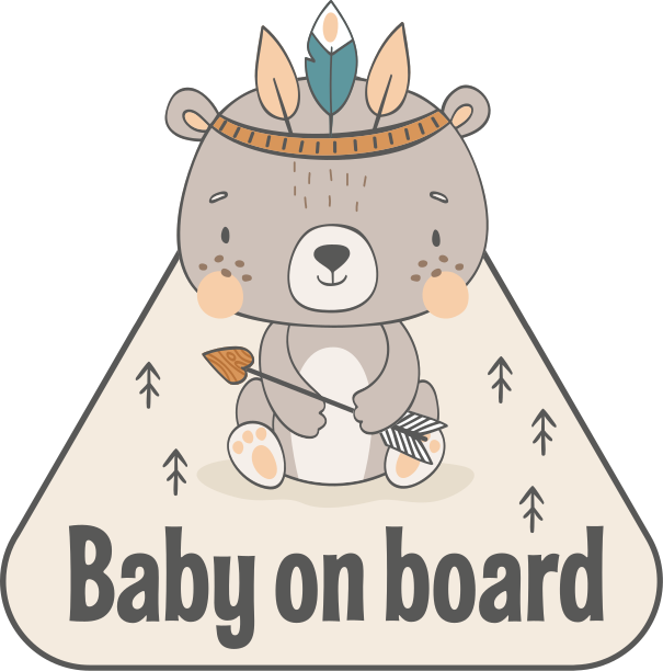 Autocollant Bébé à Bord Bébé ours conception de bébé à bord - TenStickers