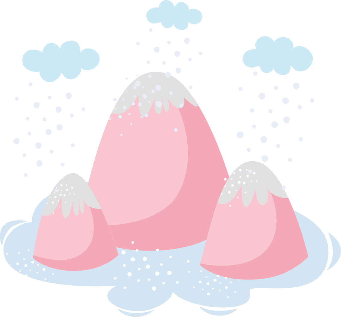 Pink mountains with rain drops vinyl decal - TenStickers