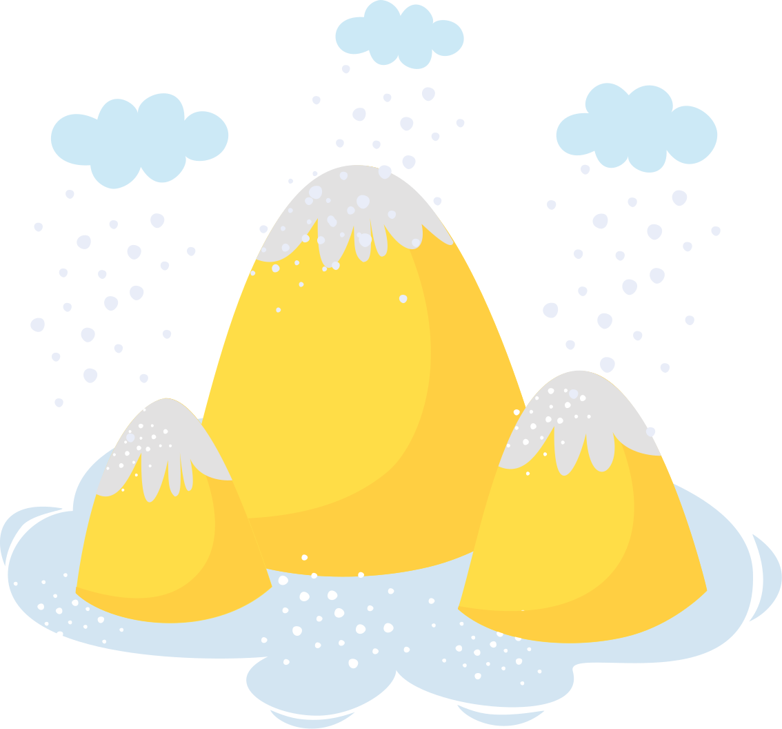 Sticker Montagnes jaunes avec pluie - TenStickers