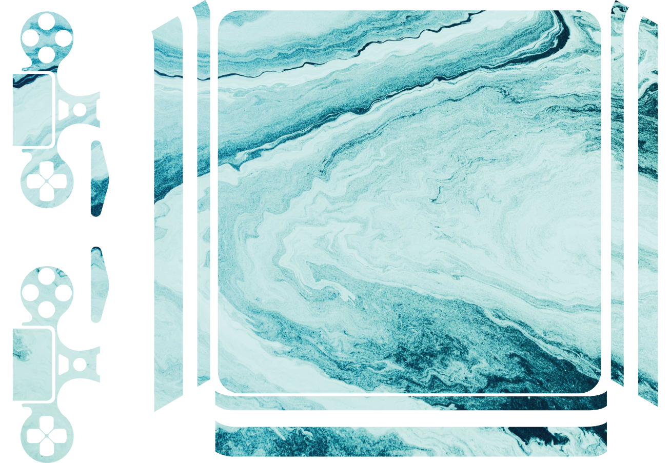Sinisen marmorin aallot PS4 skin - Tenstickers