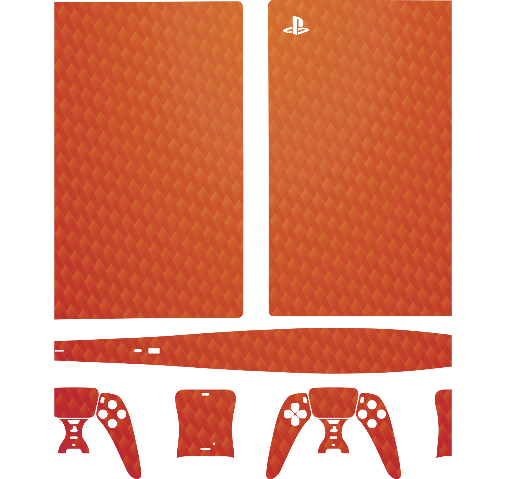 Orange carbon PS5 sticker - TenStickers