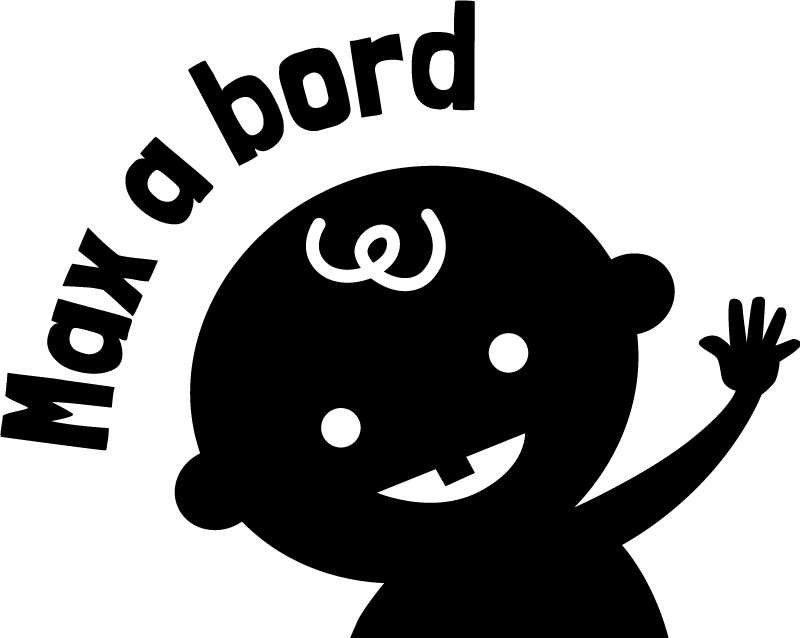 Baby on Board Aufkleber Einfarbig winkendes baby mit Namen - TenStickers