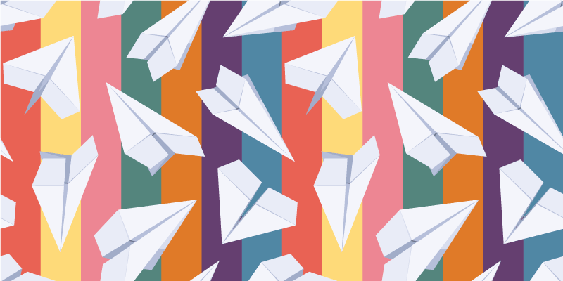 White paper planes fly  furniture decal - TenStickers