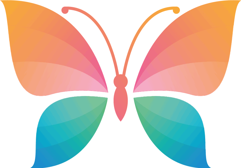 Chromatic colourful butterfly wallpaper sticker - TenStickers
