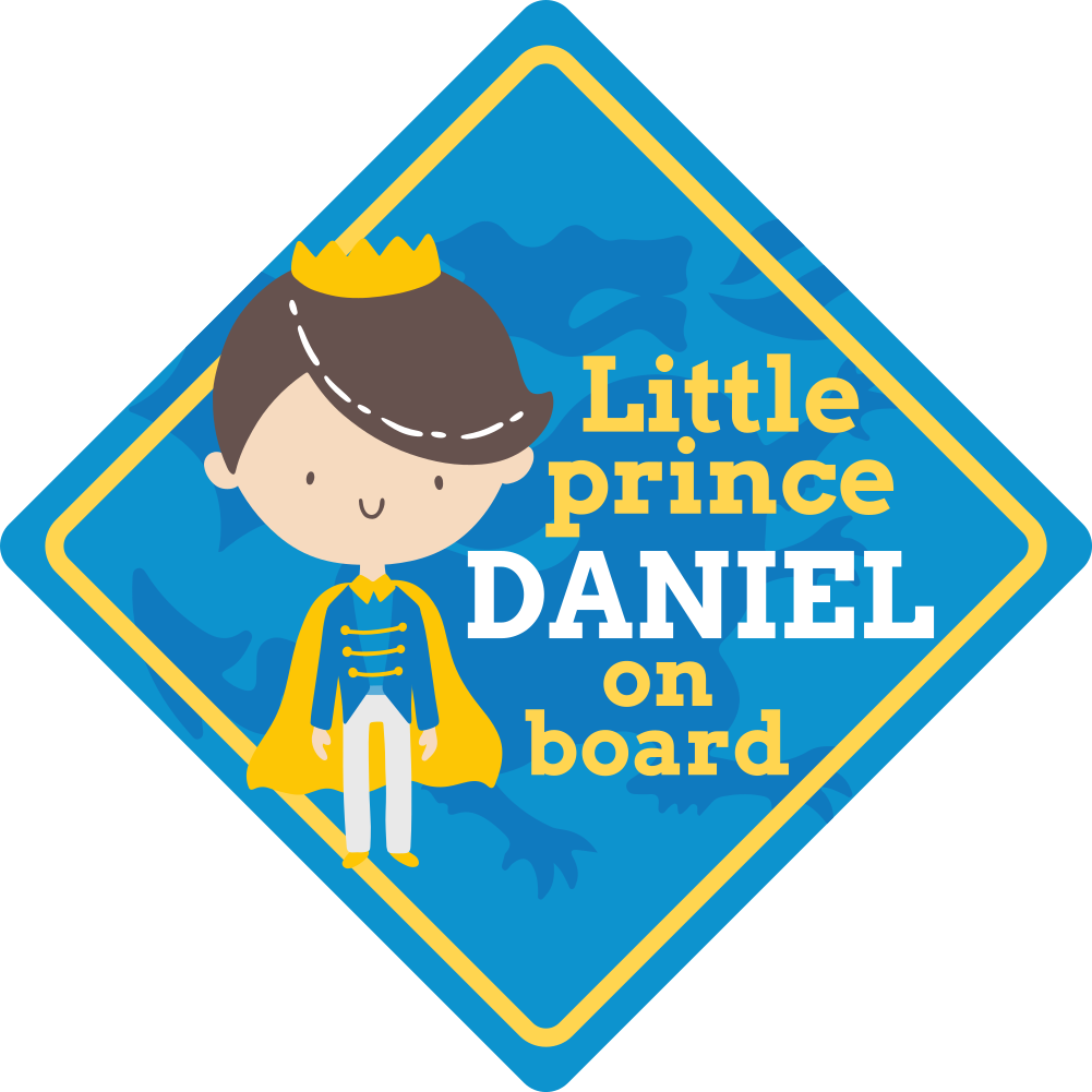 Little prince on board blue design  sticker - TenStickers