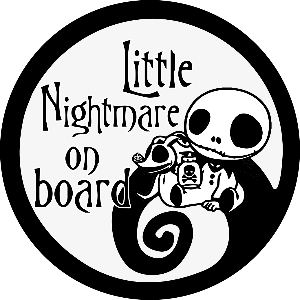 Little nightmare on board baby in car sticker - TenStickers