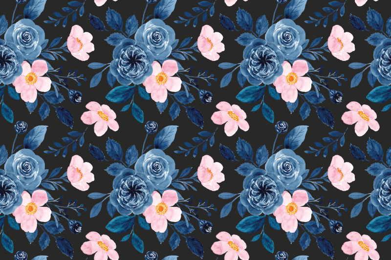 Blue and pink roses decals for furniture - TenStickers