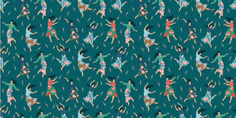 Dancing women with furniture sticker - TenStickers