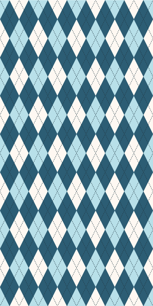 Diamond check blue pattern fridge decal - TenStickers