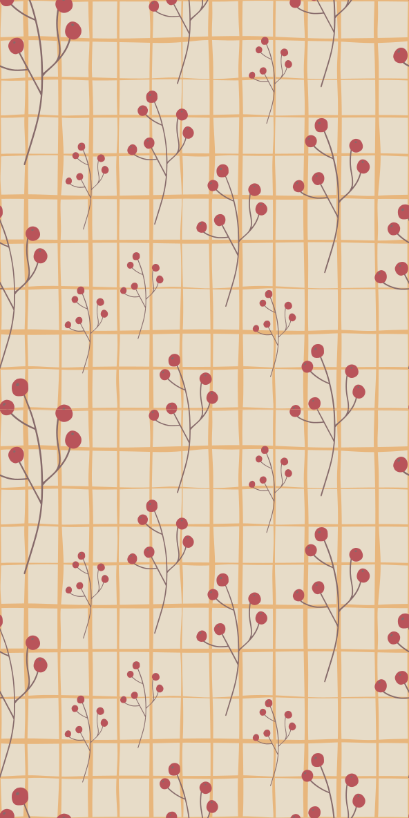 Sticker frigo à carreaux avec des baies - TenStickers