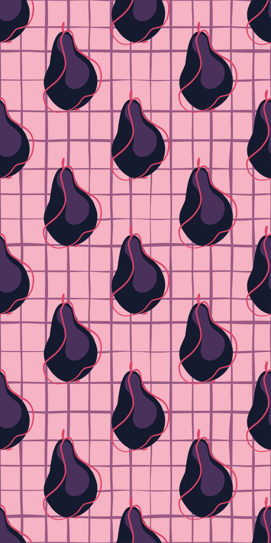 梨冷蔵庫デカールでチェック柄 - TENSTICKERS