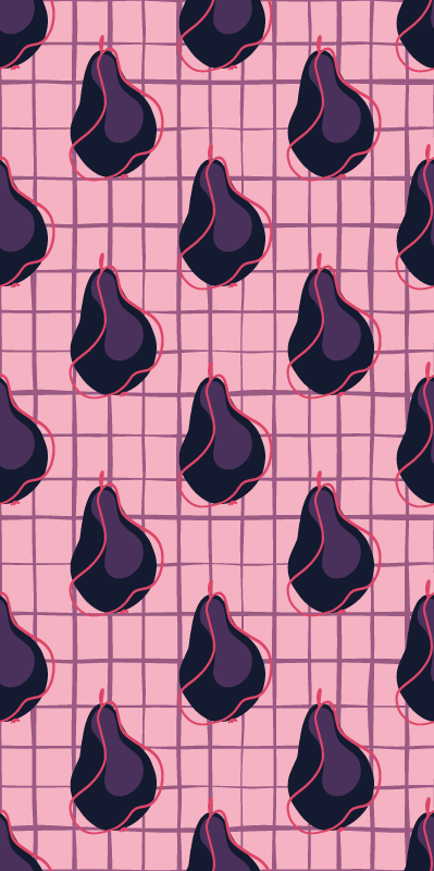 Rutat mönster med päron iphone-dekal - Tenstickers